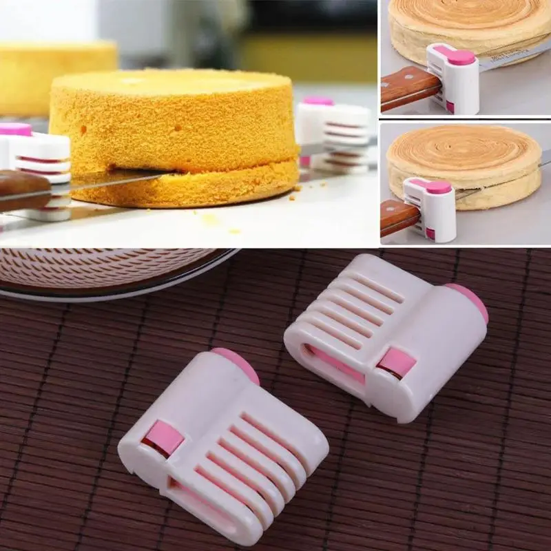 

2 Pcs 5 Layers DIY Kitchen Cake Slicer Bread Cutter Leveler Slicer Set Layered Auxiliary Device Stainless Steel Fixator Tools