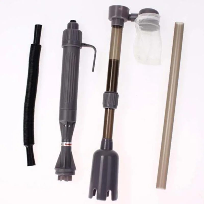 Electric Aquarium Vacuum Water Change Gravel Cleaner Fish Tank Siphon Pump With Hose & Filter bag