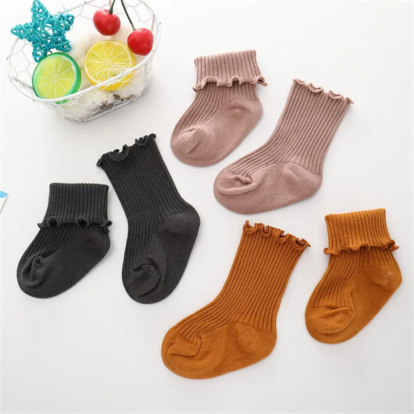 New Cheap Stuff Soft Cotton Boys Girls Children Socks Pairs Cute Summer Kids Socks For Baby Boy Girl ruffle Style Sock For 1-10Y