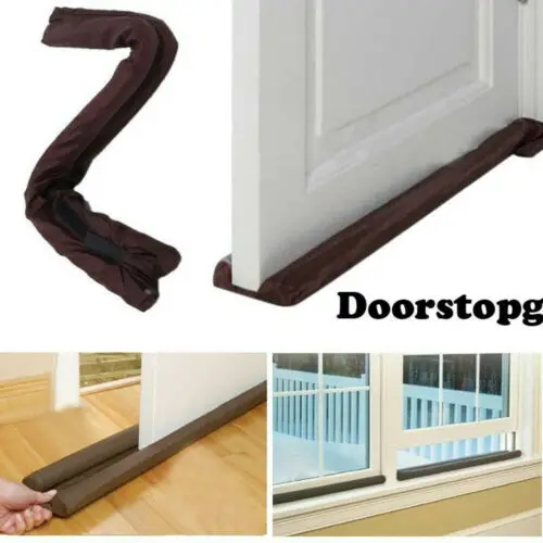 

Twin Door Draft Dodger Guard Stopper Energy Saving Protector Doorstop Home