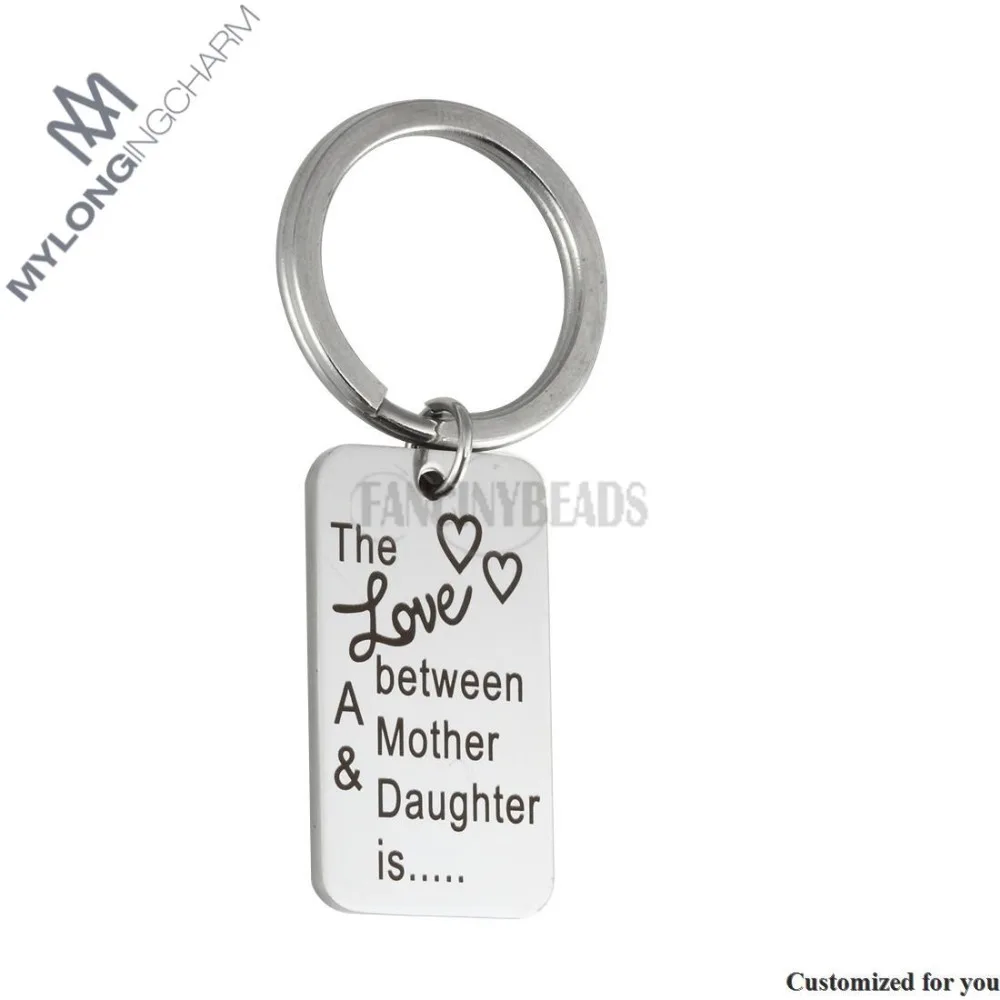 304 Stainless Steel Keychain -1pc Personalized Keychain-THE LOVE between A mother and Daughter is -mother day gift | Украшения и