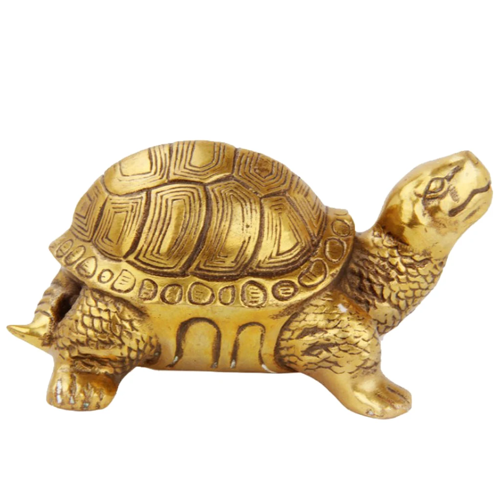 Chinese Traditional Fengshui Coins Money Attractor Decor Figurines Statue Figure Craft Golden Plated 3-7inch	