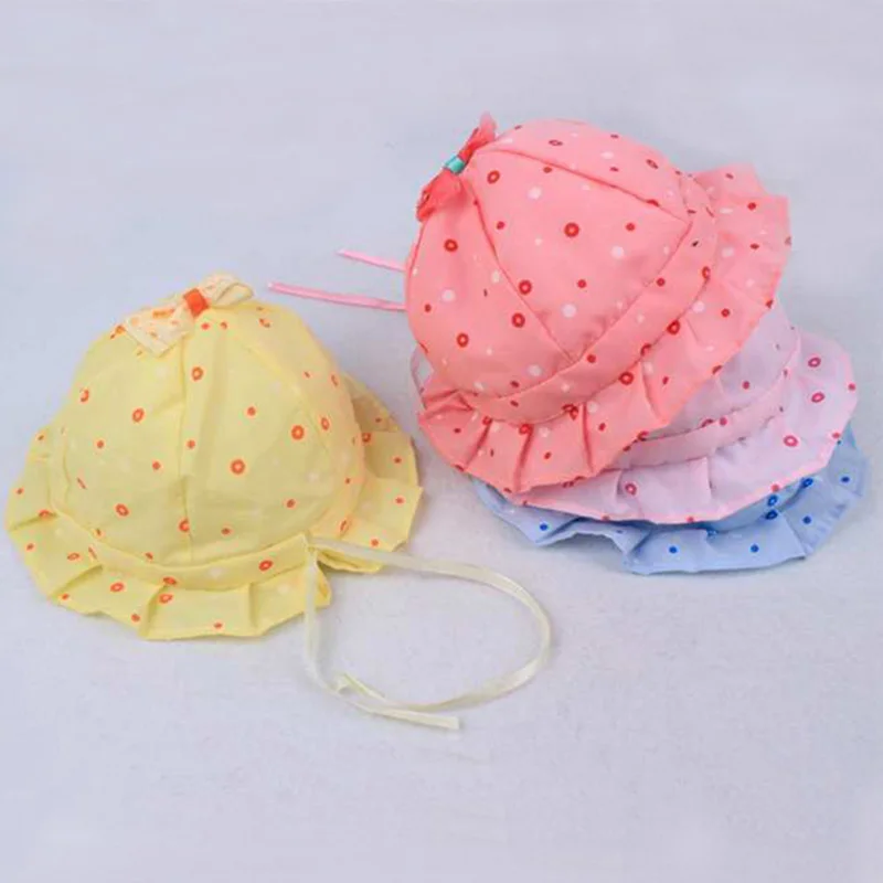 Cute Newborn Baby Hat Bowknot Lace Girls Beach Hat Caps Outdoor Sun