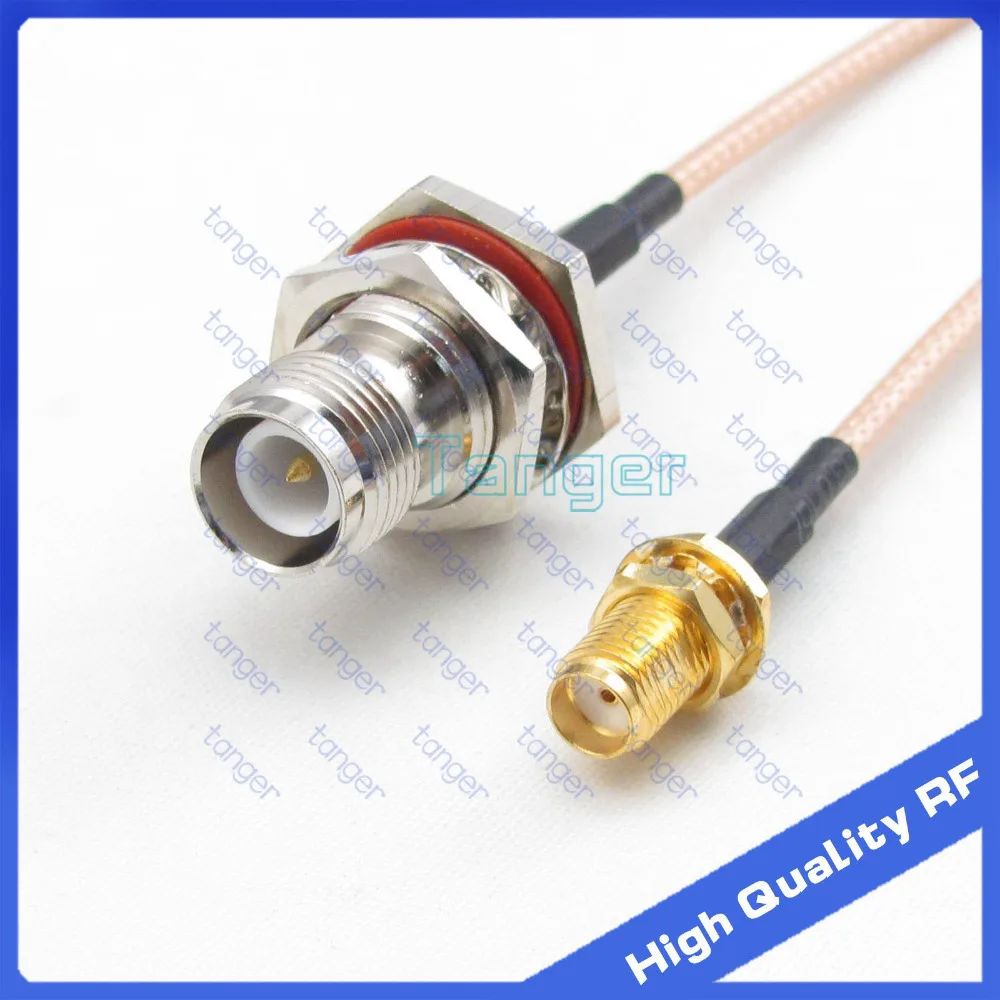 

Tanger RP-TNC female connector to SMA female jack straight with RG-316 RF Coaxial Pigtail Jumper RF Low Loss cable 8inch 20cm