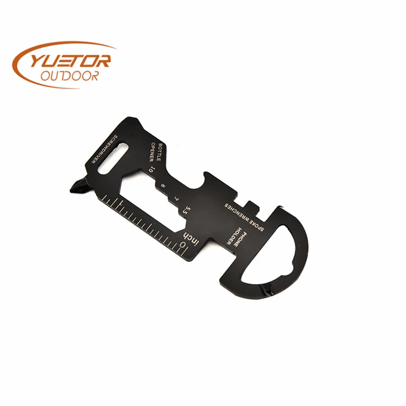 

YUETOR OUTDOOR Stainless steel Multifunctional Tool Screwdriver Bottle Opener Key Ring Wrench Scale Outdoor Tool 6040