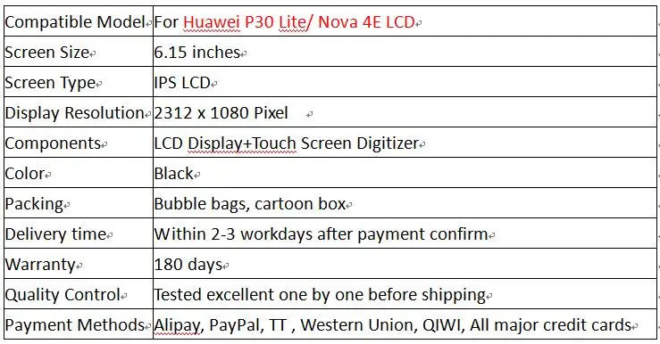 Экран для huawei p30 Lite, ЖК-дисплей P 30 lite, сенсорный ЖК-экран, сборка, рамка для huawei p30, замена экрана