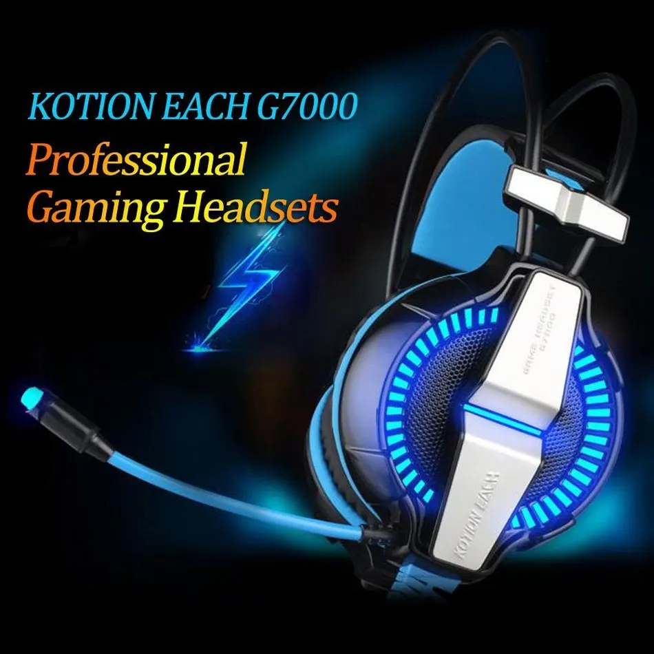 Top Quality EACH G7000 Vibration Function BLN Headband Gaming Headphones Headset for Computer Game Surround 7.1 Channel with MIC