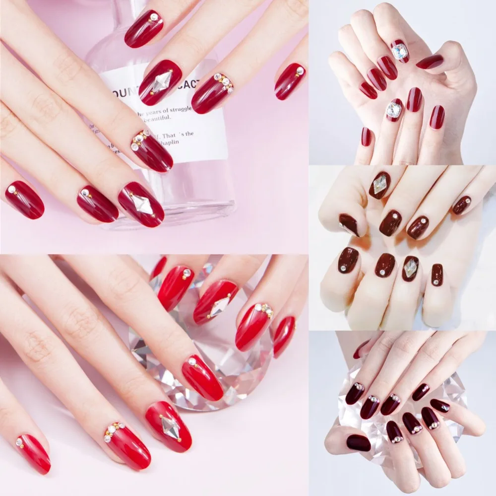 

Full Cover Fake Nails Ongles With Design Pointed Temperament French Finished Short Nail Art Adhesive Lot With Glue 24Count