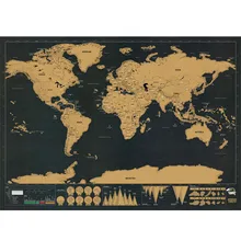 HAPPYVIEW 82.5 X 59.4cm Black Scratch Off World Map Black Map Scratch Best Decor School Office Stationery Supplies Wall Stickers ezone 8pcs mini scratch map travelogue notebooks traveler journey scratch off world map gift for education school office supply