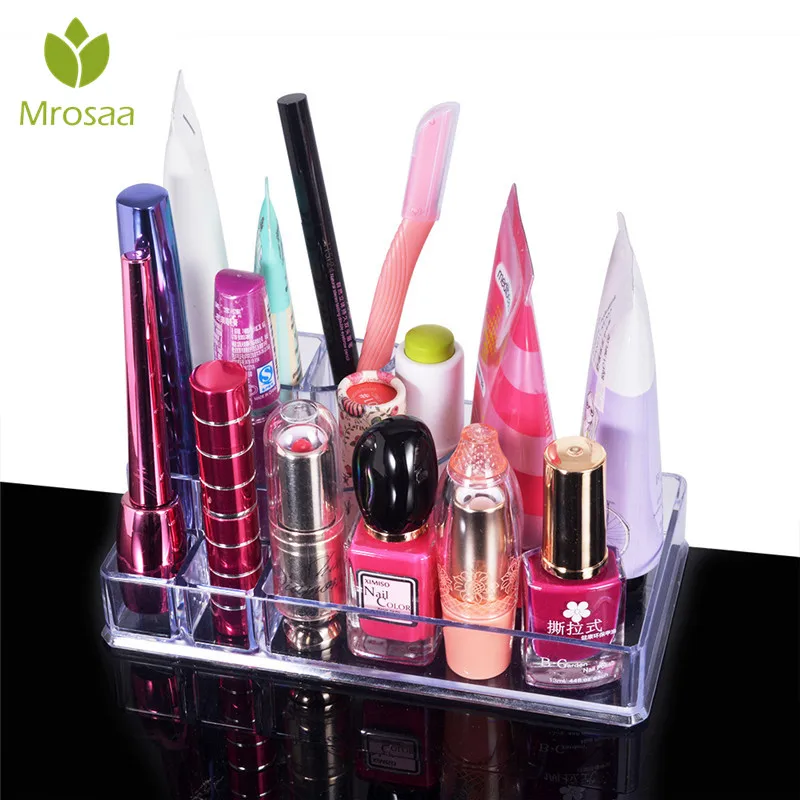 

Mrosaa Transparent Lipstick Clear PS Display Stand Cosmetic Storage Box Desktop Makeup Organizer Storage Case Container drawer