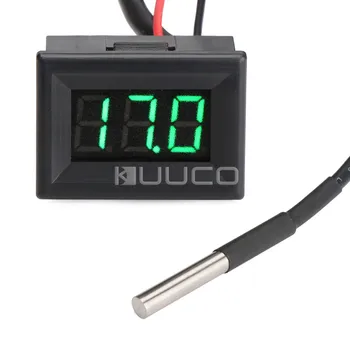 

DC 12V 24V Green Led Digital Thermometer -55 ~125 Celsius Degrees Temperature Meter for Car/Water/Air/Indoor/Outdoor etc