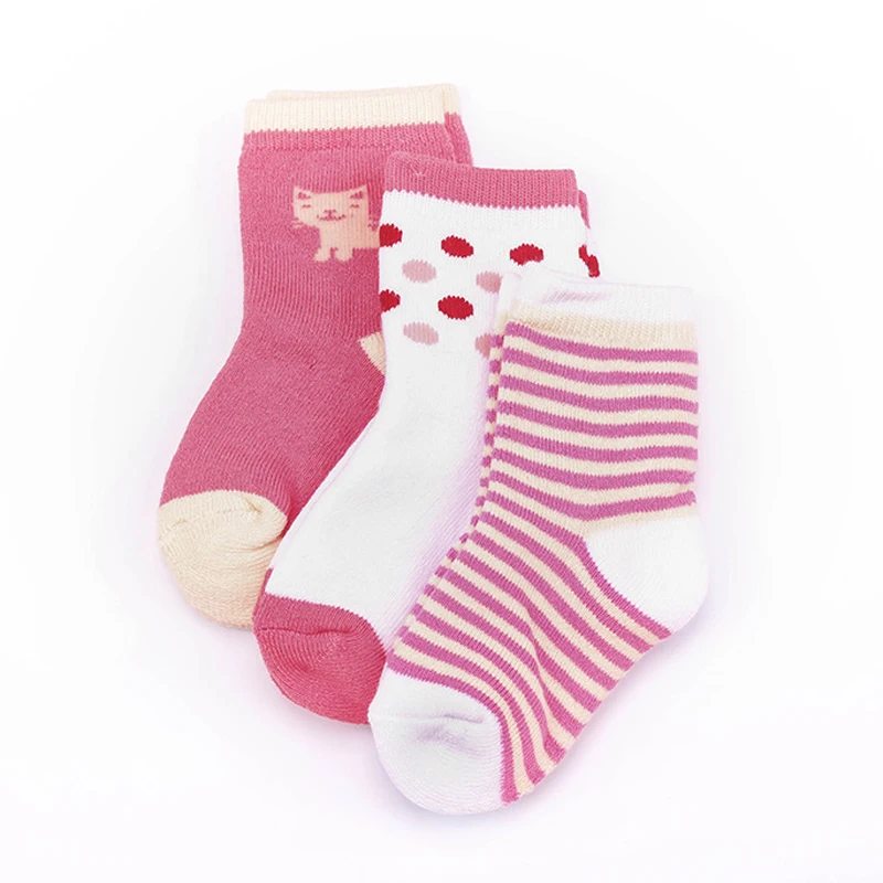 1 7Year Child Winter Clothing 3 Pair 100 Cotton Sock Cute Cozy Thick