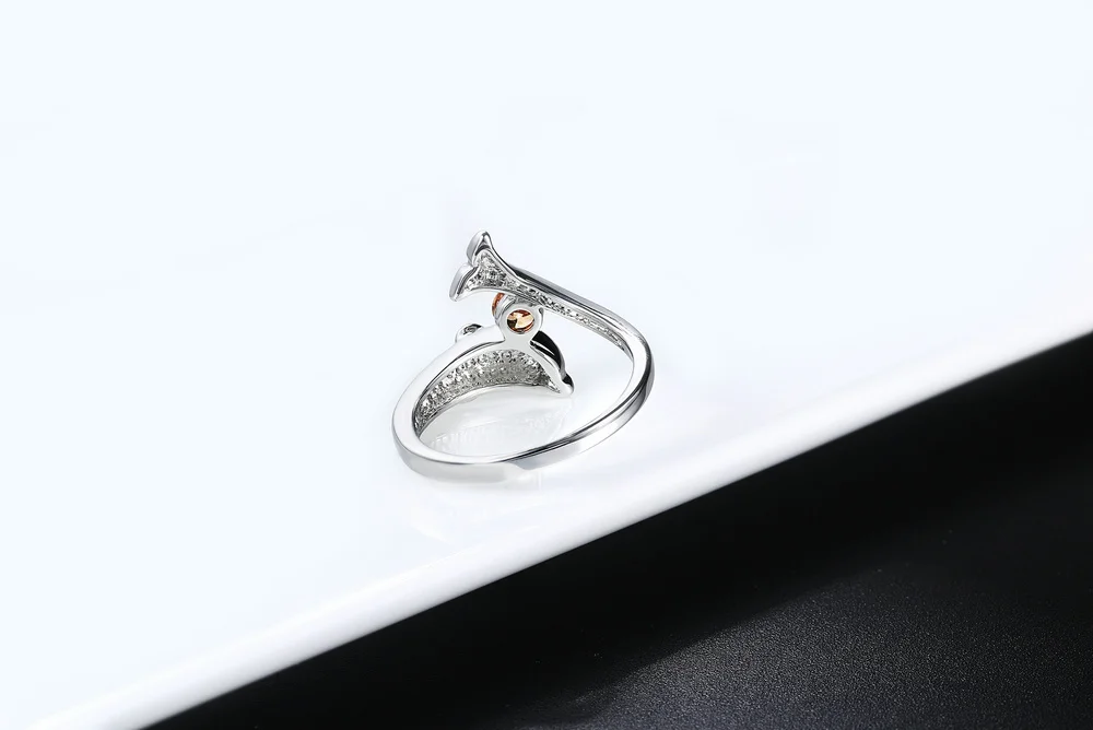 Новинка, милые кольца с дельфинами для женщин и девушек, подарок на день рождения, инкрустированное красочным камнем, очаровательное Ювелирное кольцо DWR788M