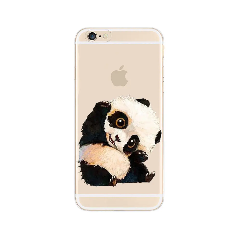 Lovely Cartoon Animal Panda Heart Phone Case For Iphone X 6 6S 7 SE 5 5S 8 Plus Transparent Plastic Back Cover Coque Shell Lovely Cartoon Animal Panda Heart Phone Case For Iphone X 6 6S 7 SE 5 5S 8 Plus Transparent Plastic Back Cover Coque Shell
