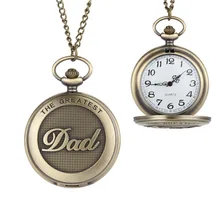 Новое поступление Бронзовый Большой Размеры карманные часы "папа" с цепочкой модные «Я люблю маму» повседневные и Цепочки и ожерелья карманные часы LXH