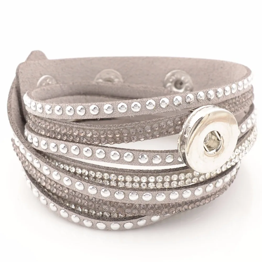 

40cm two wraps Bracelet, snap button bracelets For Women Fit 18mm button NB5196