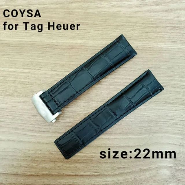 COYSA for Tag Heuer New Soft Durable Watch Accessories Watches Bracelet Belt Genuine Leather Band Watch