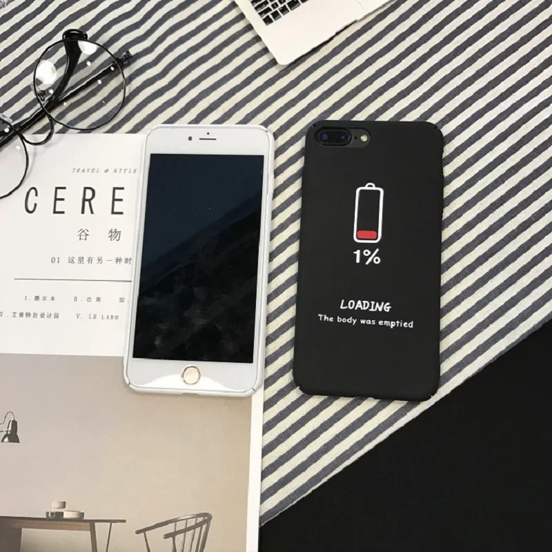 KaRue значок батареи питания крышка для iphone 6 S 7 8 чехол телефона iPhone6 plus матовая все