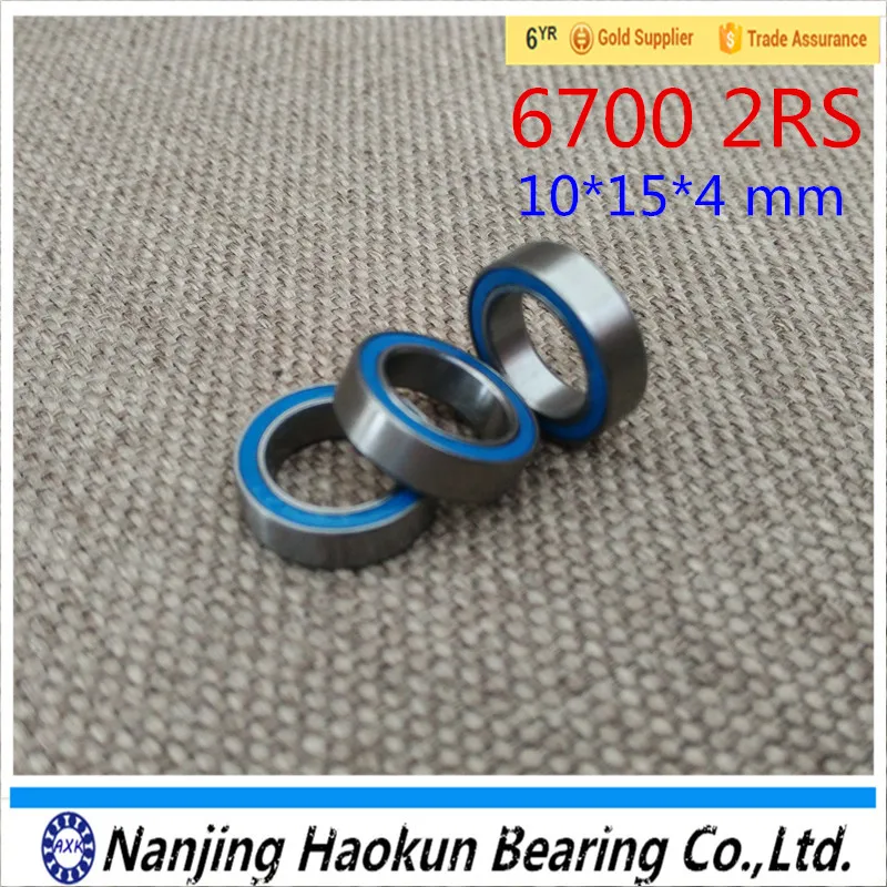 

2018 Real 10pcs Free Shipping High Quality Double Rubber Sealing Cover Miniature Deep Groove Ball Bearing 6700-2rs 10*15*4 Mm