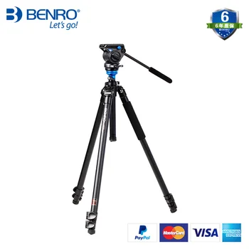 

Benro A2573FS4 Video Tripod Professional Auminium Camera Tripods S4 Video Head QR6 Plate