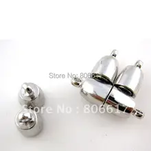 Лучшее качество 100 пар Серебряный тон сильные магнитные ювелирные изделия с застежками 19 мм(W00740F