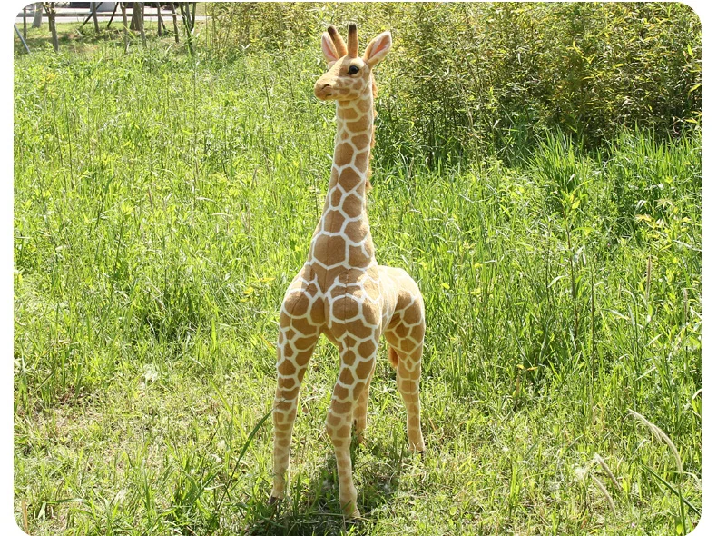 Dorimytrader Jumbo 140cm Soft Emulational Forest Animal Giraffe Plush Toy 55'' Large Stuffed Animal Giraffes Children Gift DY60689(13)