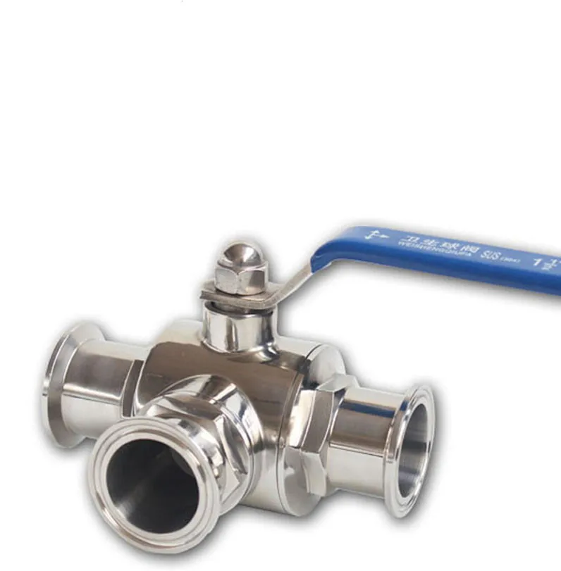 SS304 нержавеющая сталь& 32 1-1/" санитарный зажим шаровой клапан, «Т» Тип w/50,5 мм зажим фланец, трехходовой шариковый клапан потока