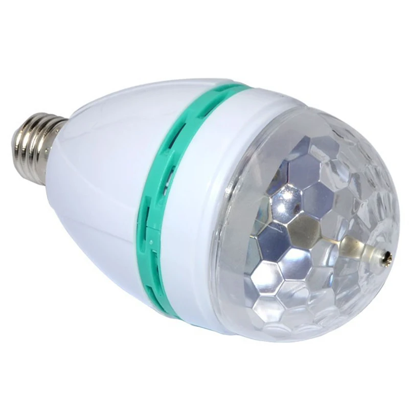 Free shipping 5pcs/lot 3W RGB LED Bulb lamp Light Crystal Auto Rotating