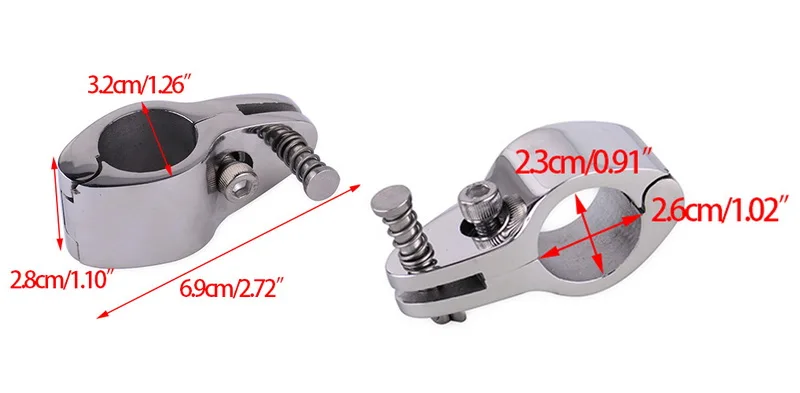 1 шт. Челюсти Слайд для лодки морской яхты серебряная трубка клип 316 нержавеющая сталь БИМИНИ Серебряная труба зажим навесные фитинги 1