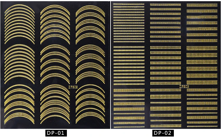 Золотая волна металлическая полоса трафарет на клейкой основе для украшения для ногтей Фольга маникюрные аксессуары