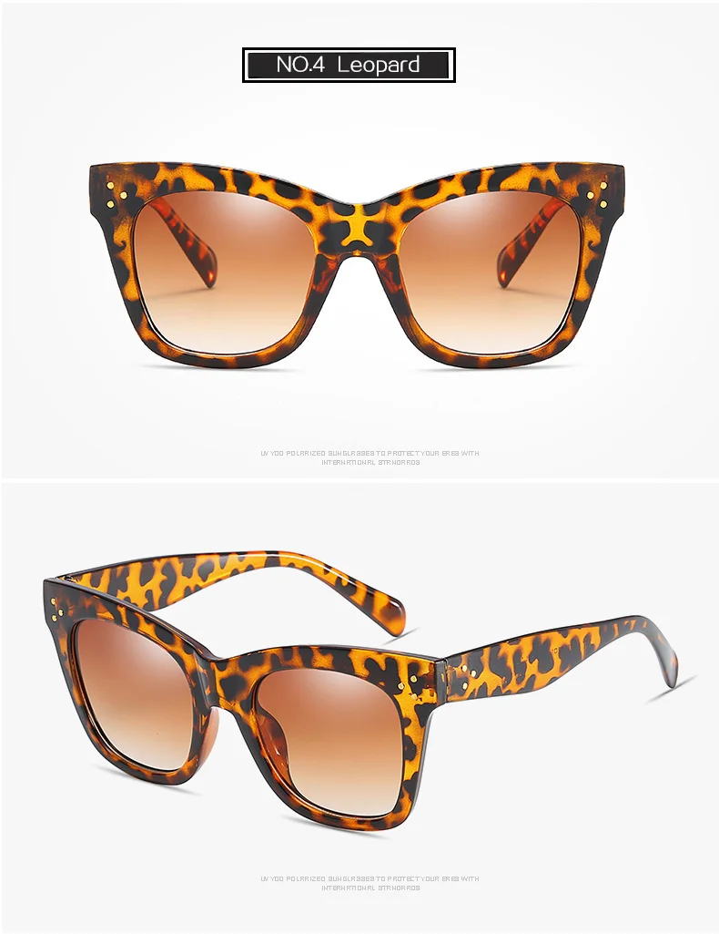 Мода кошачий глаз Leopard солнцезащитные очки Для женщин Брендовая Дизайнерская обувь Винтаж Женские квадратные солнцезащитные очки Óculos де золь UV400