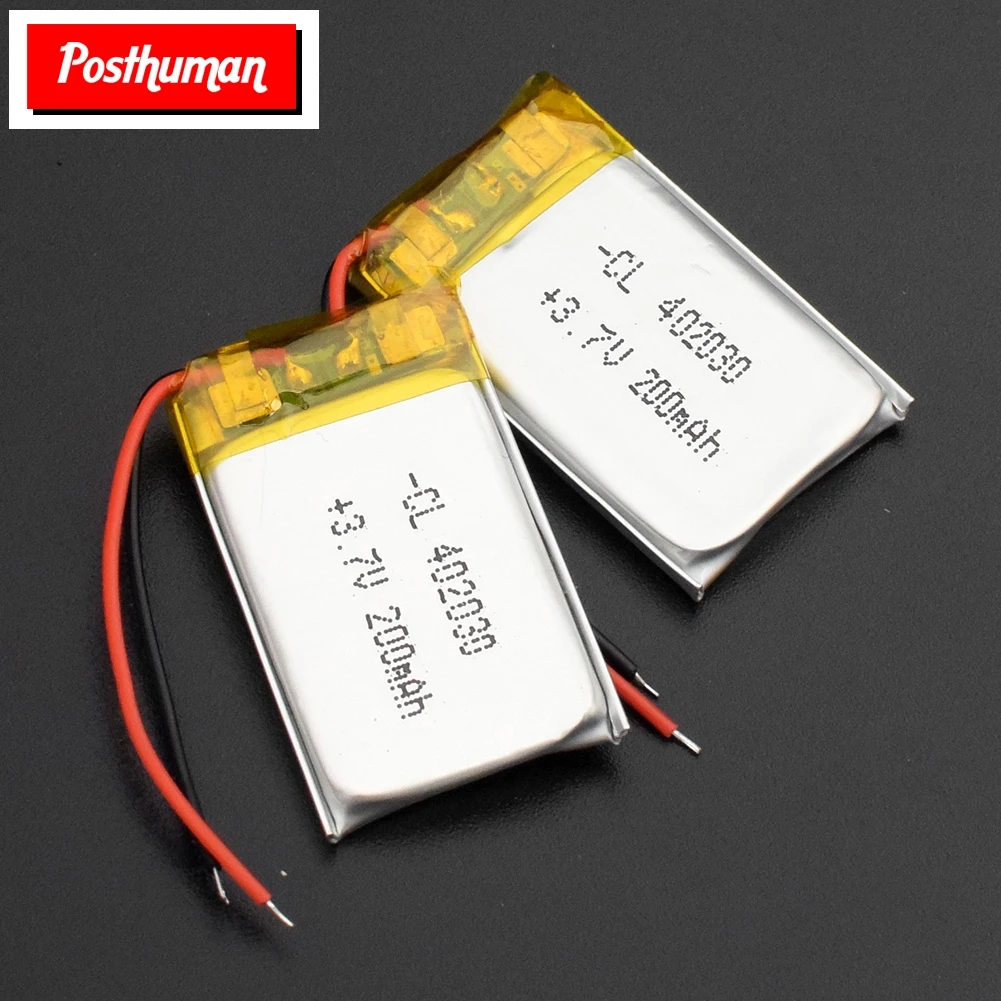 

POSTHUMAN For Bluetooth GPS MP3 MP4 portable electrograph 3.7V 200mAh 402030 Lithium Polymer Li-Po li ion Rechargeable Battery