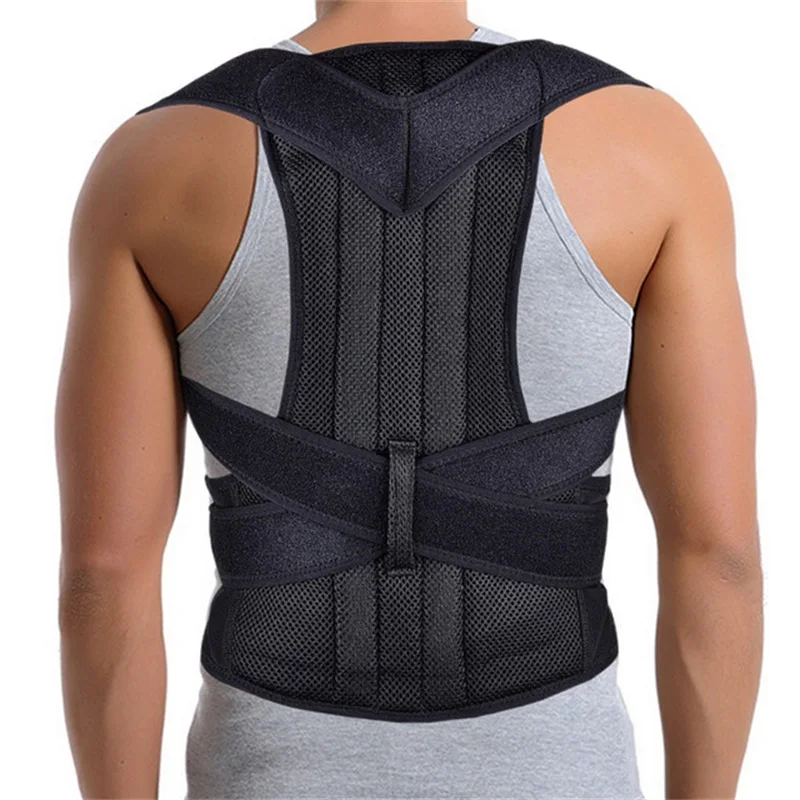 Buy 2018 Men Posture Corrector Scoliosis Back Brace Spine Corset Belt Shoulder