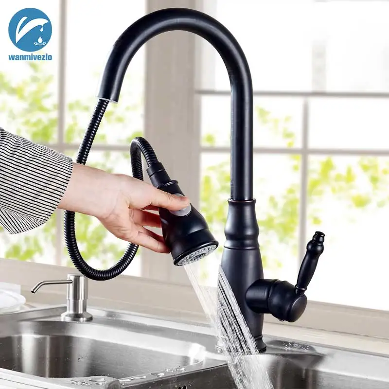 

Kitchen Faucet Pull Out Kitchen Tap Single Handle Cold Hot Water Mixer Tap Spout Sprayer Swivel 360 Degree Water Mixer Tap