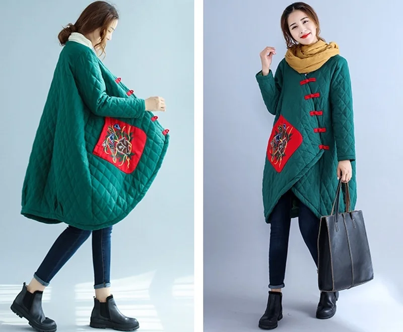 Женская зимняя мода тренды китайский стиль Женская парка пальто зимние женские куртки зимние AA4277