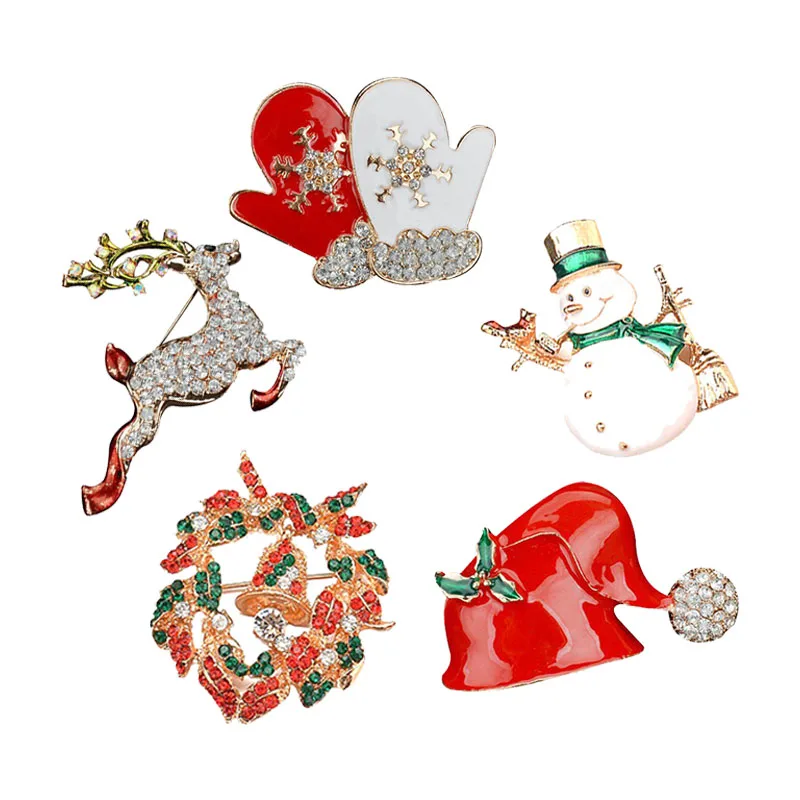 

Stylish Brooches Christmas Jewelry Xmas Hat Snowman Brooch Party Brooch Pin CX17