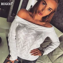 Knitted Sweater Women Sexy Off Shoulder Long Sleeve