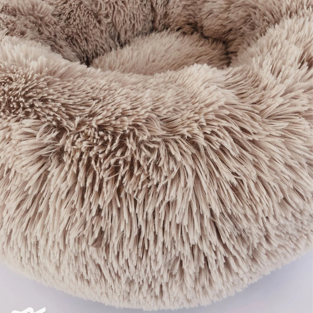 Faux Fur Round Shape Cuddler Cat Dog Bed Warm Plush Dog Puppy Mat Winter Pet Bed Fluffy Fleece Blanket House