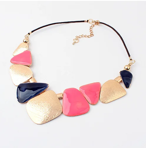 

Jewelry Wholesale 3 Colors 2014 New Good Quality Fashion Geometry Choker Necklaces For Women Statement Collar Necklace