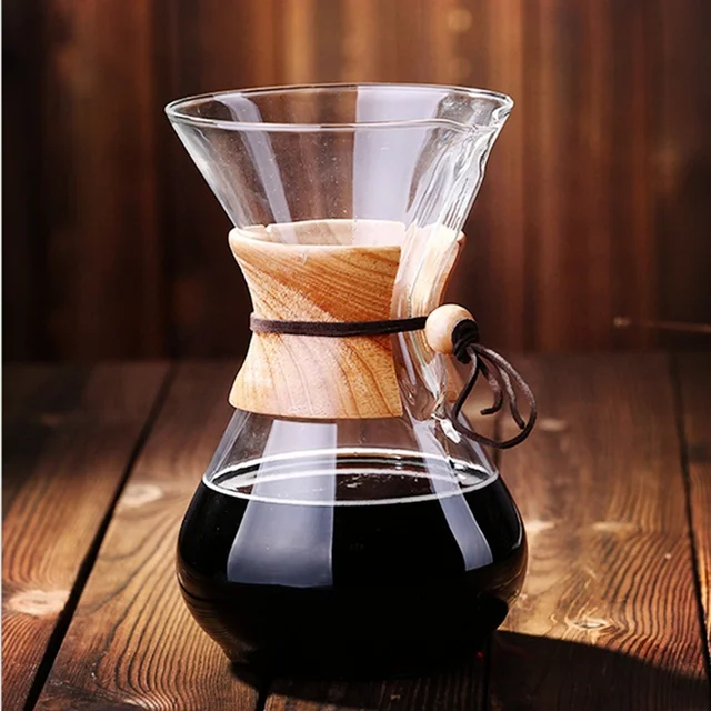 Best Price 6 Cups Classic Glass Espresso Coffee Maker Chemex Style Pour Over Coffeemaker Coffee Machine