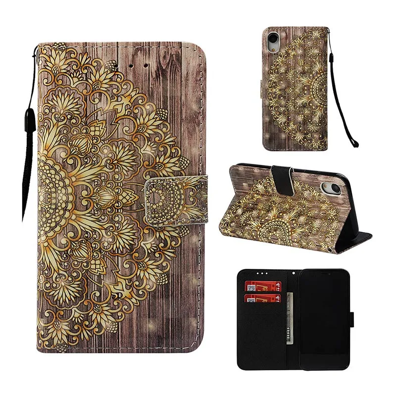 KEFO Модный 3D кожаный чехол бумажник для Iphone XS Max Магнитный флип телефона XR X 10 5S SE 6S 7