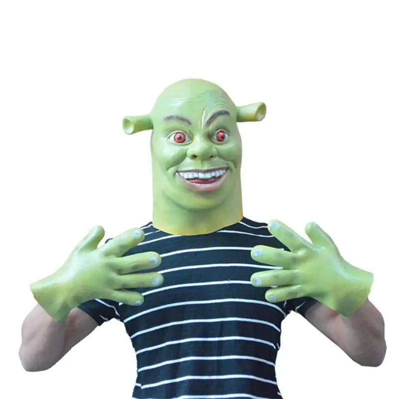 2018 Хэллоуин косплей перчатки для представлений Shrek Horror Ghosts Голова маска набор