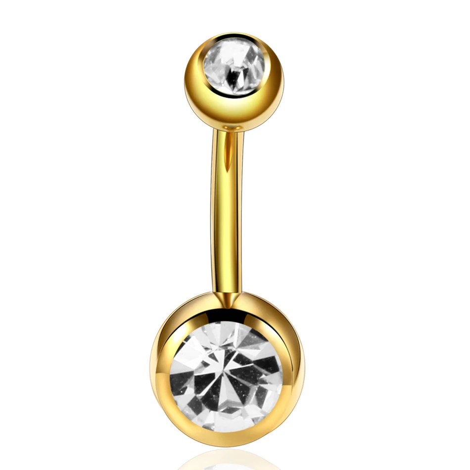 1 шт. Титан пупка кольца кольцо для пирсинга живота пупка Piercing Nombril пирсинг уха Ombligo пупка, серьги, ювелирное изделие для тела, пирсинг - Окраска металла: Gold Plated