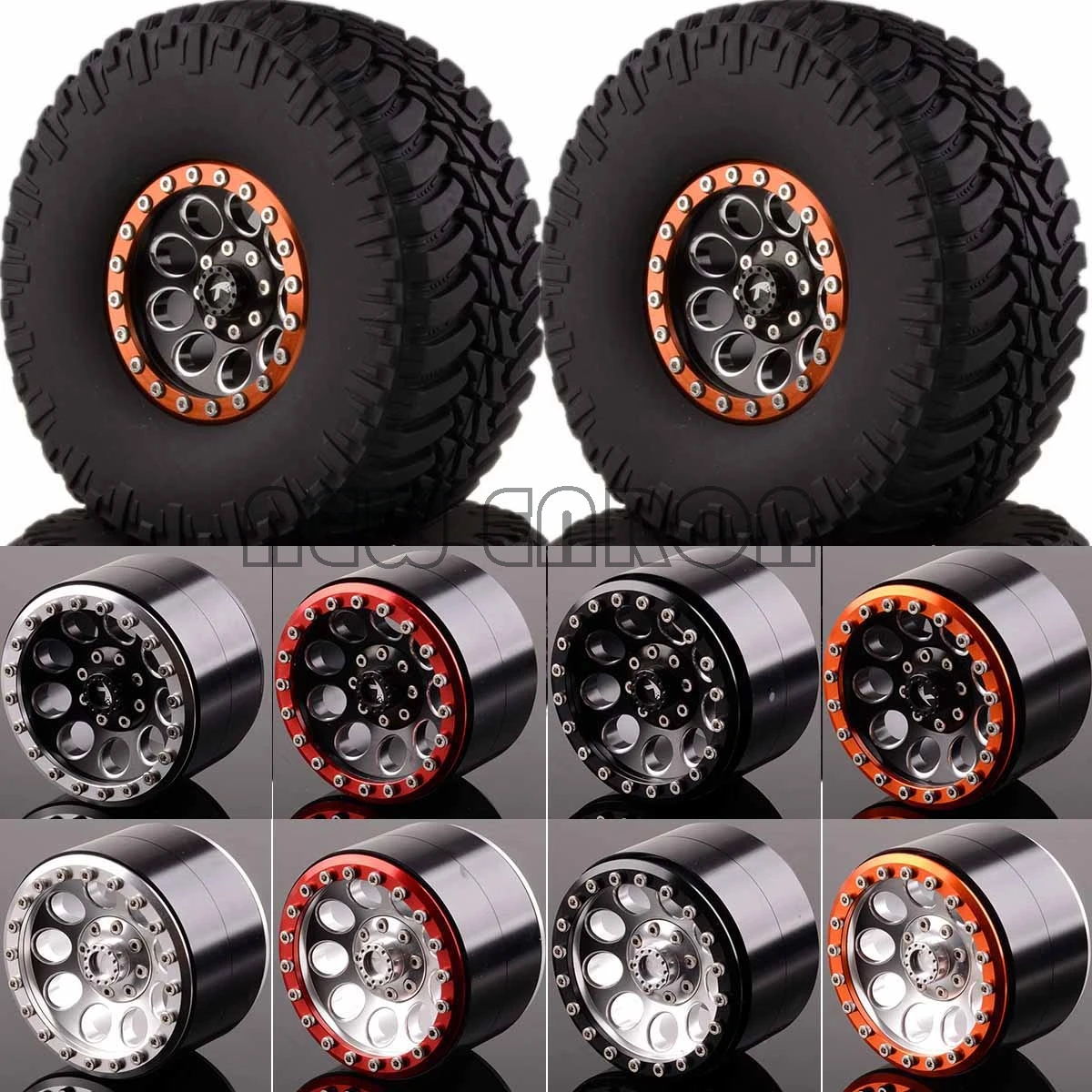 

NEW ENRON 1:10 RC CAR 2.2" Beadlock Wheels & Tires 2020-3033 FOR 1/10 Crawler AXIAL Traxxas Tamiya HPI
