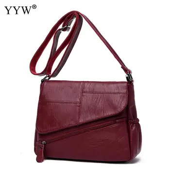 

2018 Women Solid Messenger Bags PU Leather Shoulder Bags Women Crossbody Bag Ladies Designer High Quality Handbags Vintage