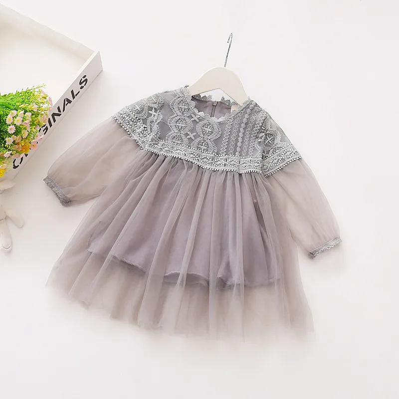 

Autumn Newborn Dresses Girls Birthday Long Sleeves Princess Dress Embroidery Elegant Toddler Cute Party Dresses