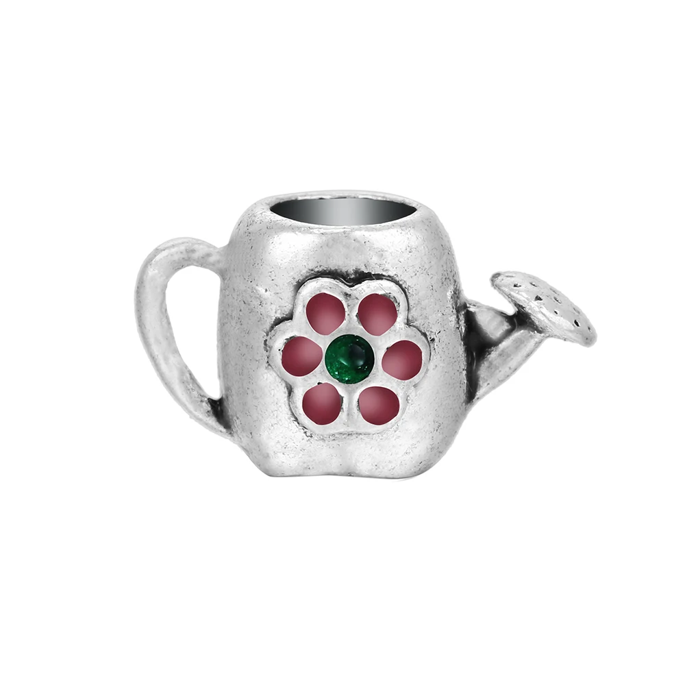 Watering can Shaped With Flower 1PC/5PCS Charm Beads Hot Sale Wholesale