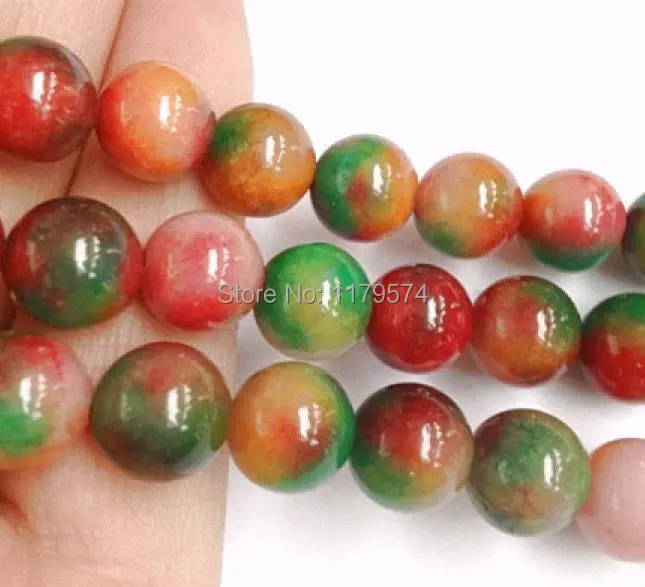 

hot new beautiful Fashion jewelry Natural 10MM Green Multi-Color Kunzite Round stone Loose Beads Accessories Part 15" AAA sp0307