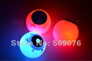 

Free shipping 24pcs/lot 5.5cm rubber Glow in the Dark Eyeball Bouncy Balls Eye Ball Bloody Halloween Rubber Prop