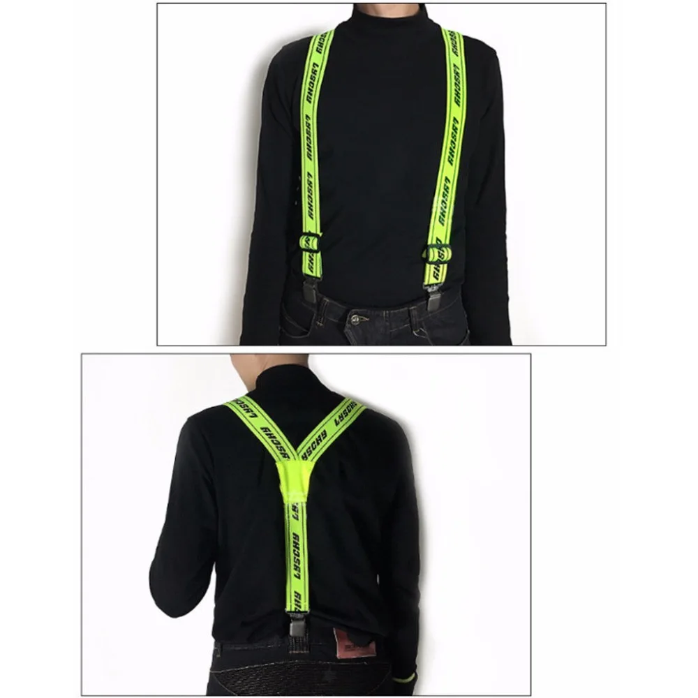 Lot of 3 MIX color Mens Braces Suspenders 50mm X Back Heavy Duty Biker Snowboard
